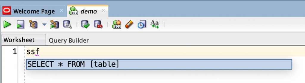 SQL Developer Code Templates Autocomplete - Alvin Liu